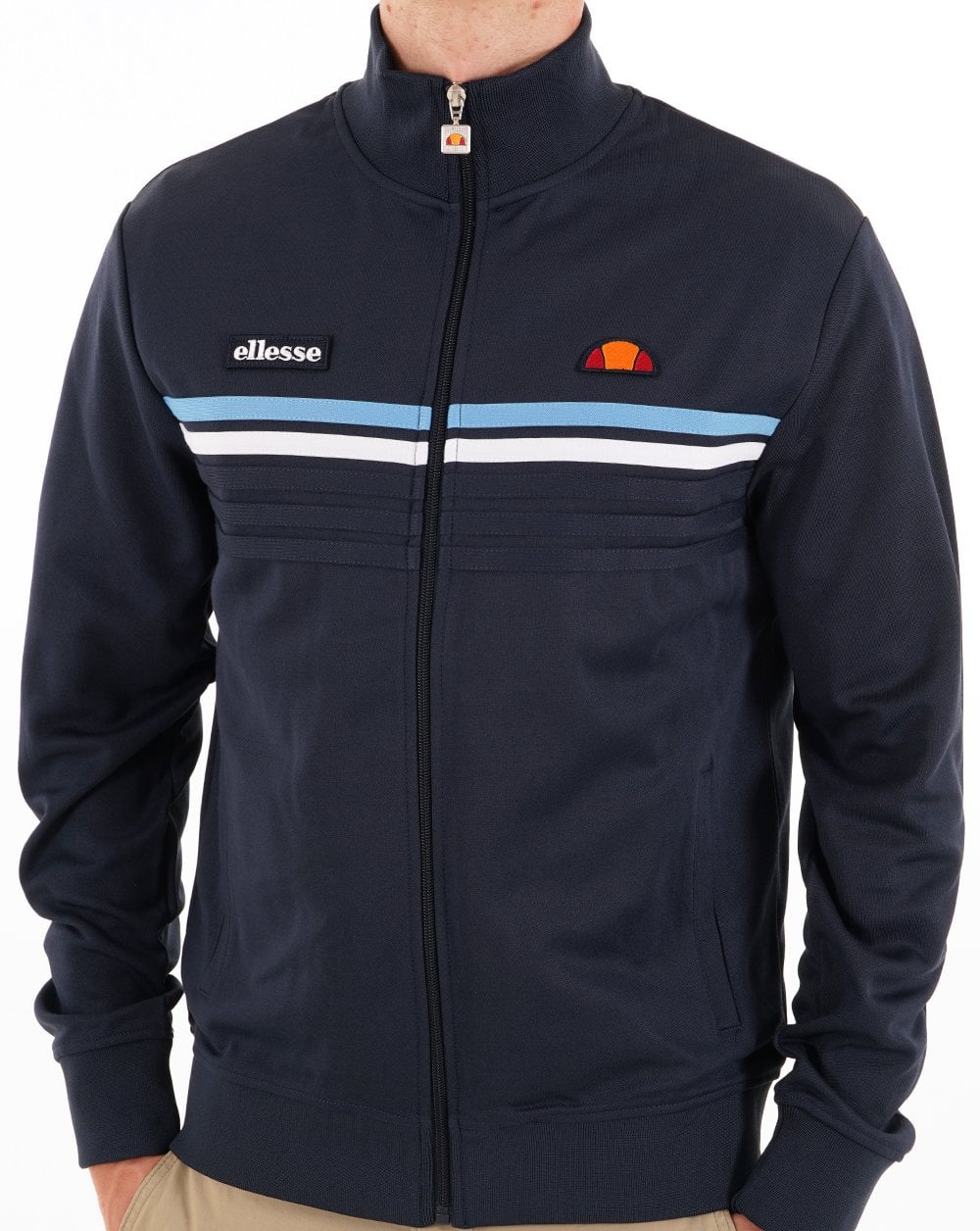 Ellesse 5 Stripe Track Top Navy