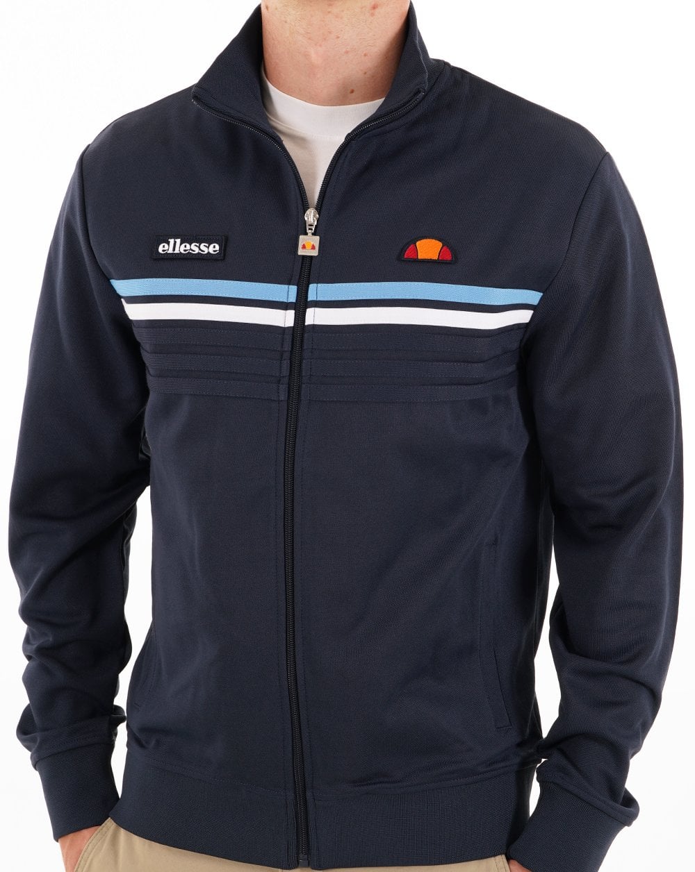 Ellesse 5 Stripe Track Top Navy