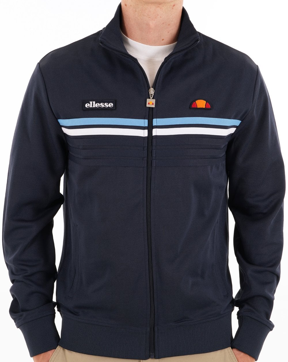 Ellesse 5 Stripe Track Top Navy