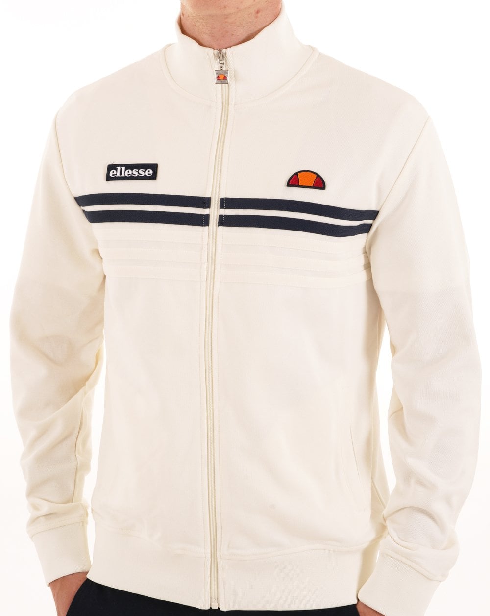 Ellesse 5 Stripe Track Top Off White