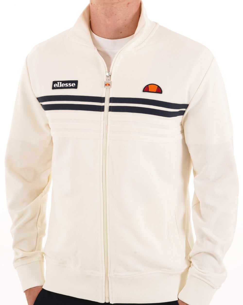 Ellesse 5 Stripe Track Top Off White