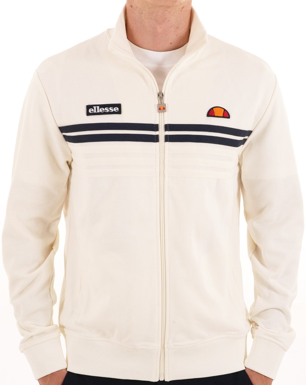 Ellesse 5 Stripe Track Top Off White