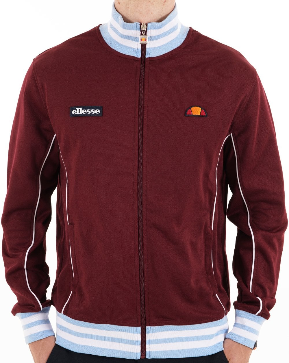 Ellesse Milan Track Top Claret Sky