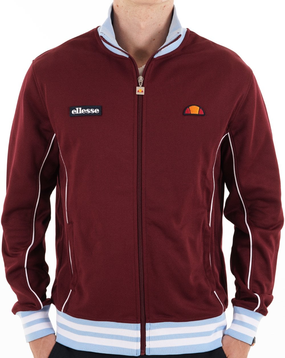 Ellesse Milan Track Top Claret Sky