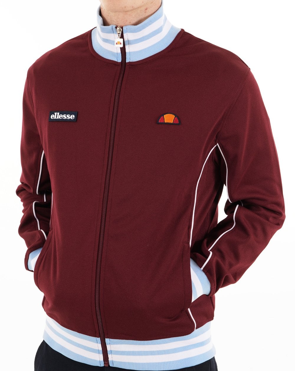Ellesse Milan Track Top Claret Sky