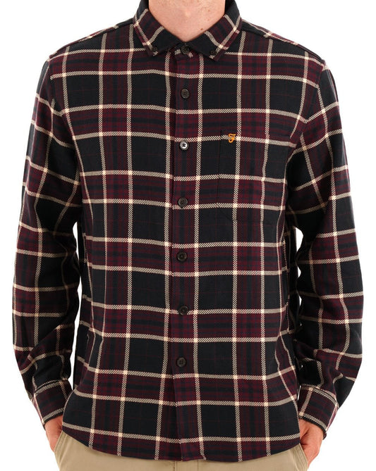 Farah Christian LS Check Shirt Bordeaux