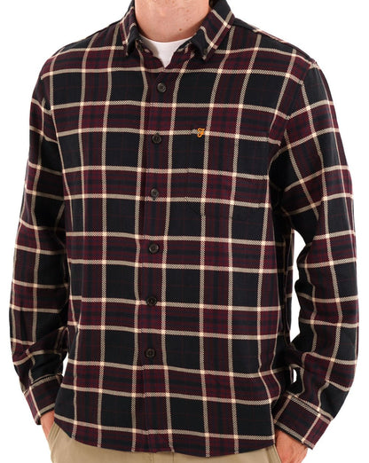 Farah Christian LS Check Shirt Bordeaux