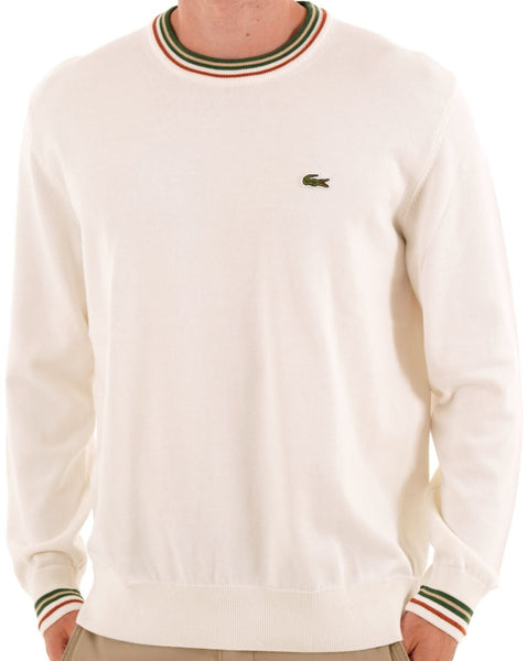 Lacoste Tipped Crew Neck Knit - Ecru