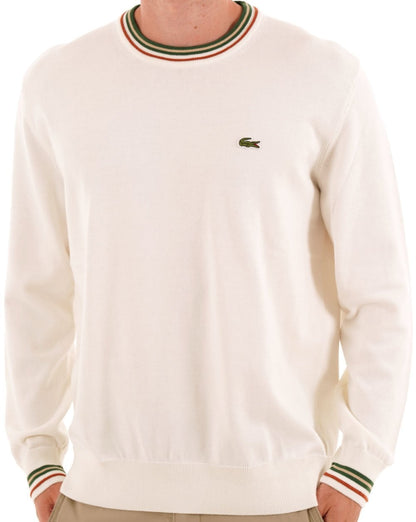 Lacoste Tipped Crew Neck Knit - Ecru