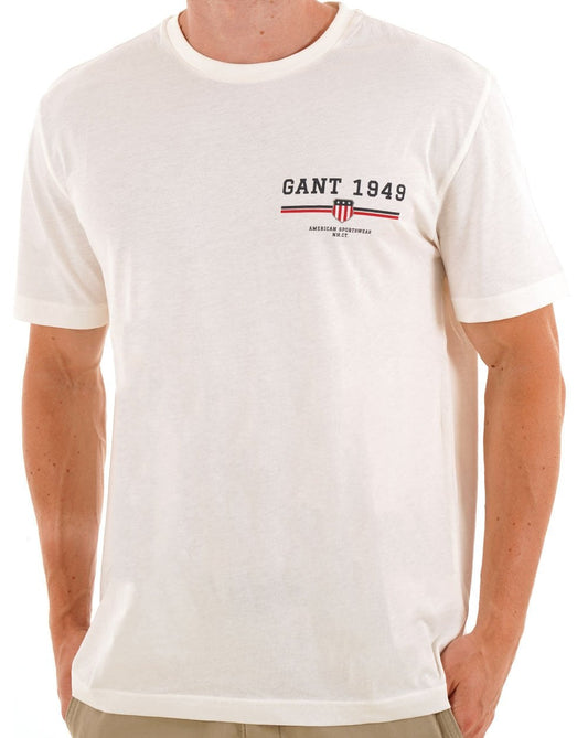 Gant Graphic 1949 T Shirt Eggshell