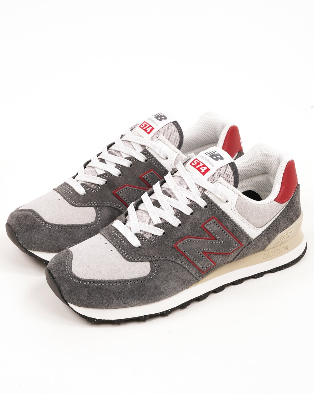 New Balance 574 Trainers Grey / Dark Red