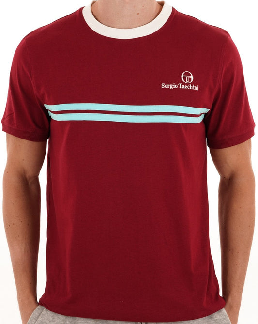 Sergio Tacchini New Supermac T Shirt Rhubarb