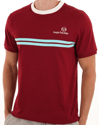 Sergio Tacchini New Supermac T Shirt Rhubarb