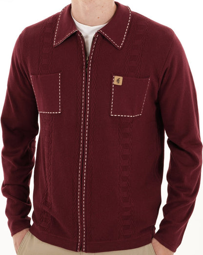 Gabicci Vintage Serge Knit Zip Up Mulberry
