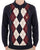 Gabicci Vintage Argyle Diamond Knit Polo Navy