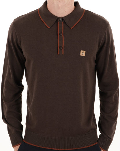 Gabicci Vintage Lineker Knit Polo Clove