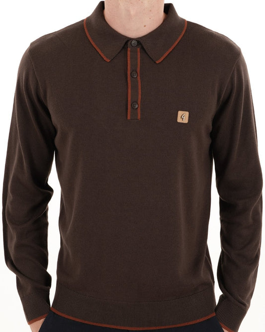 Gabicci Vintage Lineker Knit Polo Clove