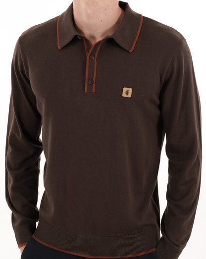 Gabicci Vintage Lineker Knit Polo Clove