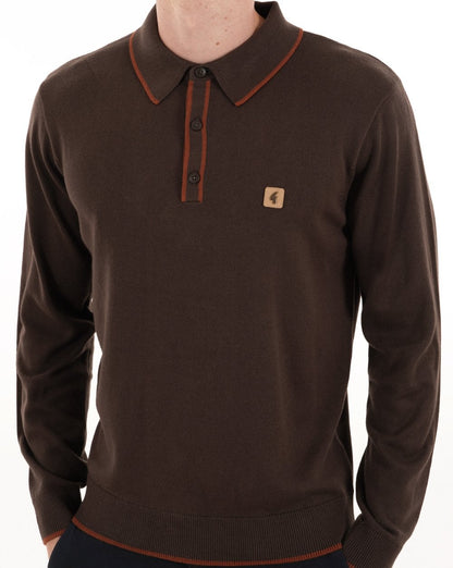 Gabicci Vintage Lineker Knit Polo Clove
