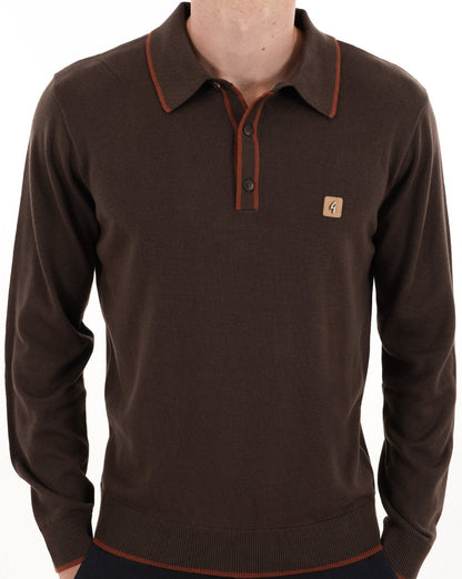 Gabicci Vintage Lineker Knit Polo Clove