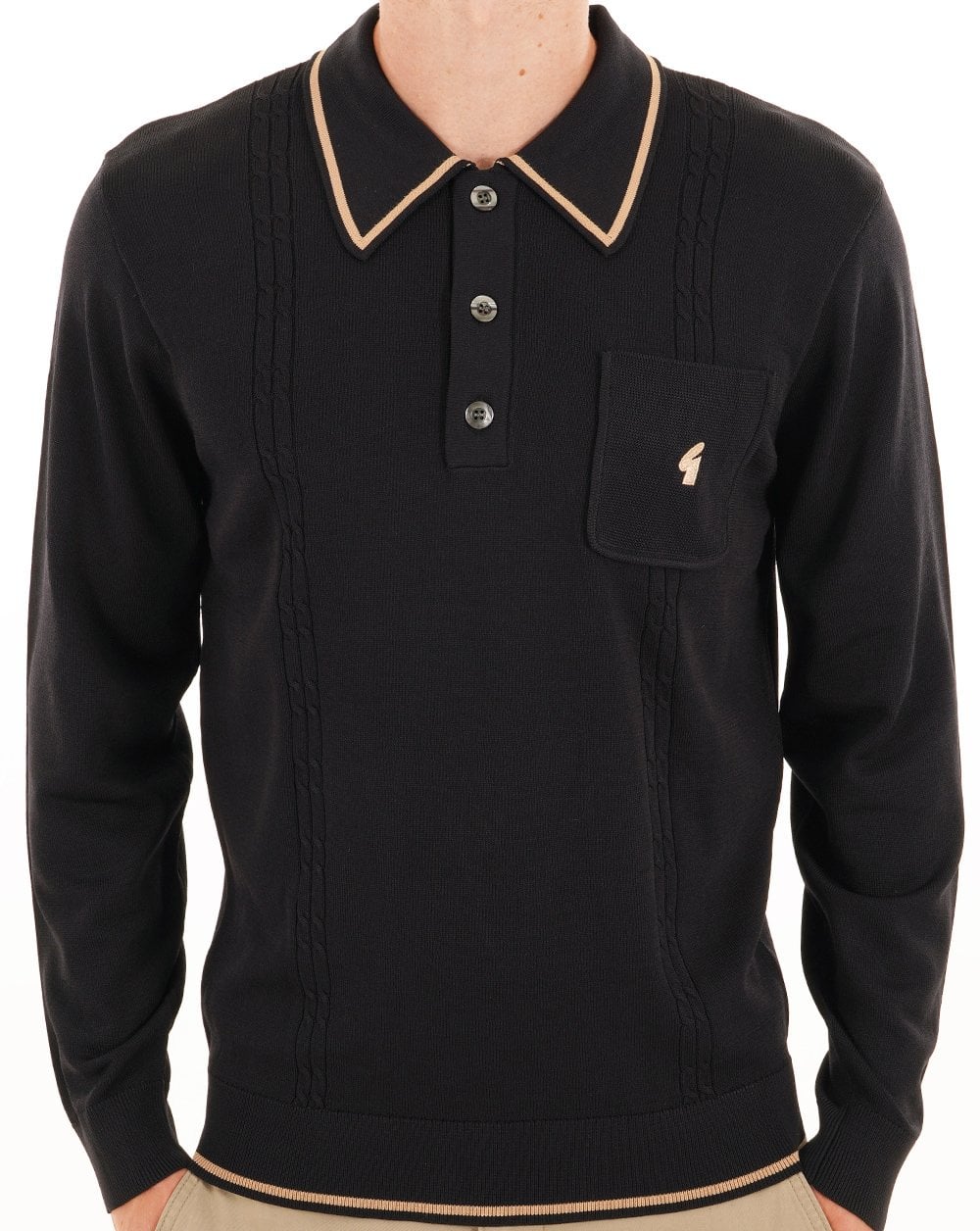 Gabicci Vintage Ned Archive Polo Black