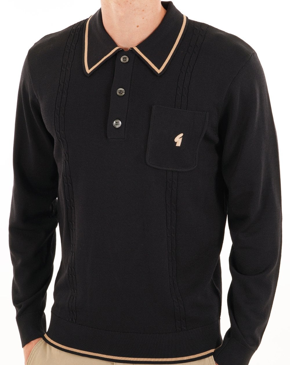 Gabicci Vintage Ned Archive Polo Black