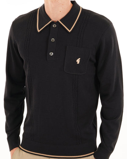 Gabicci Vintage Ned Archive Polo Black