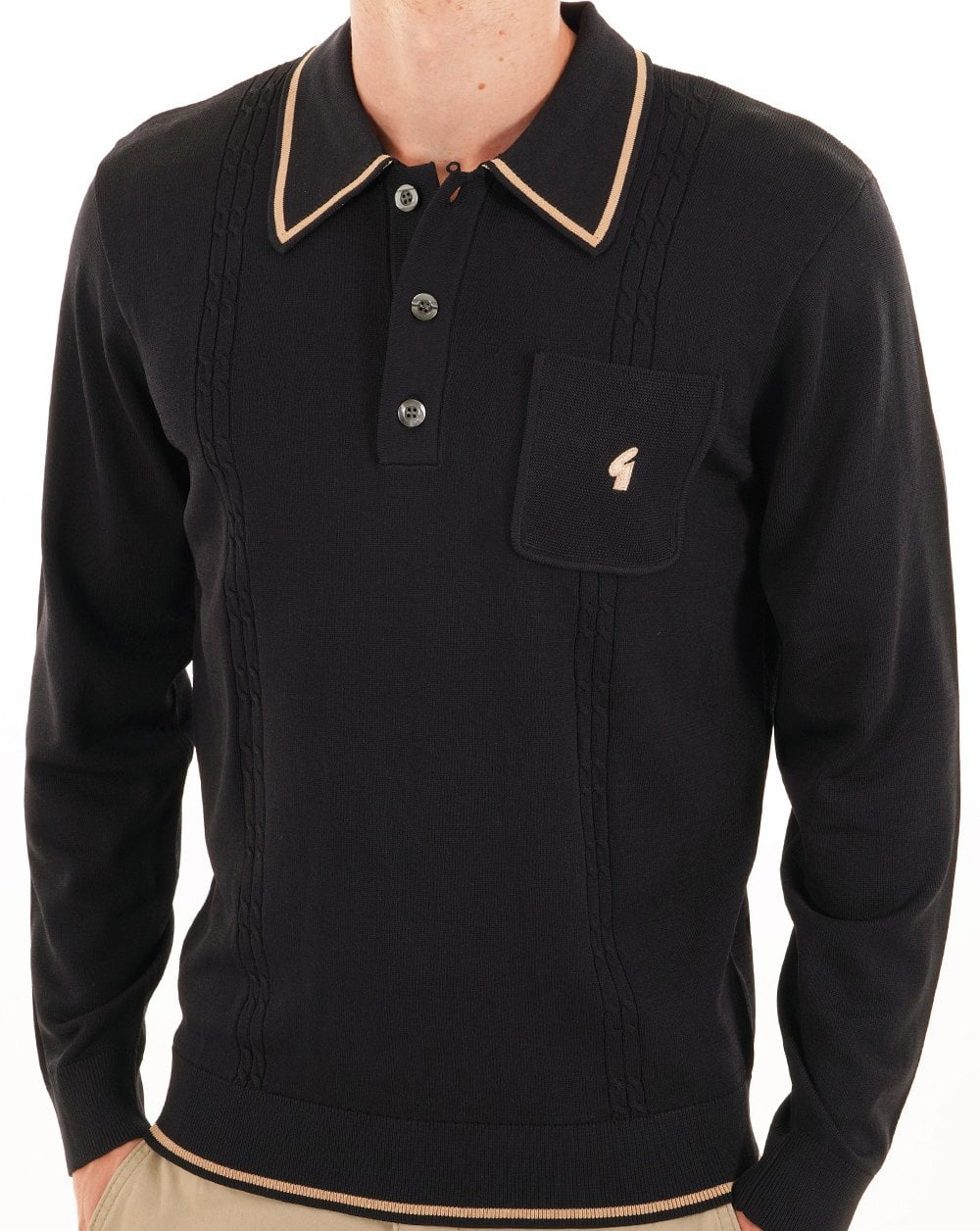 Gabicci Vintage Ned Archive Polo Black
