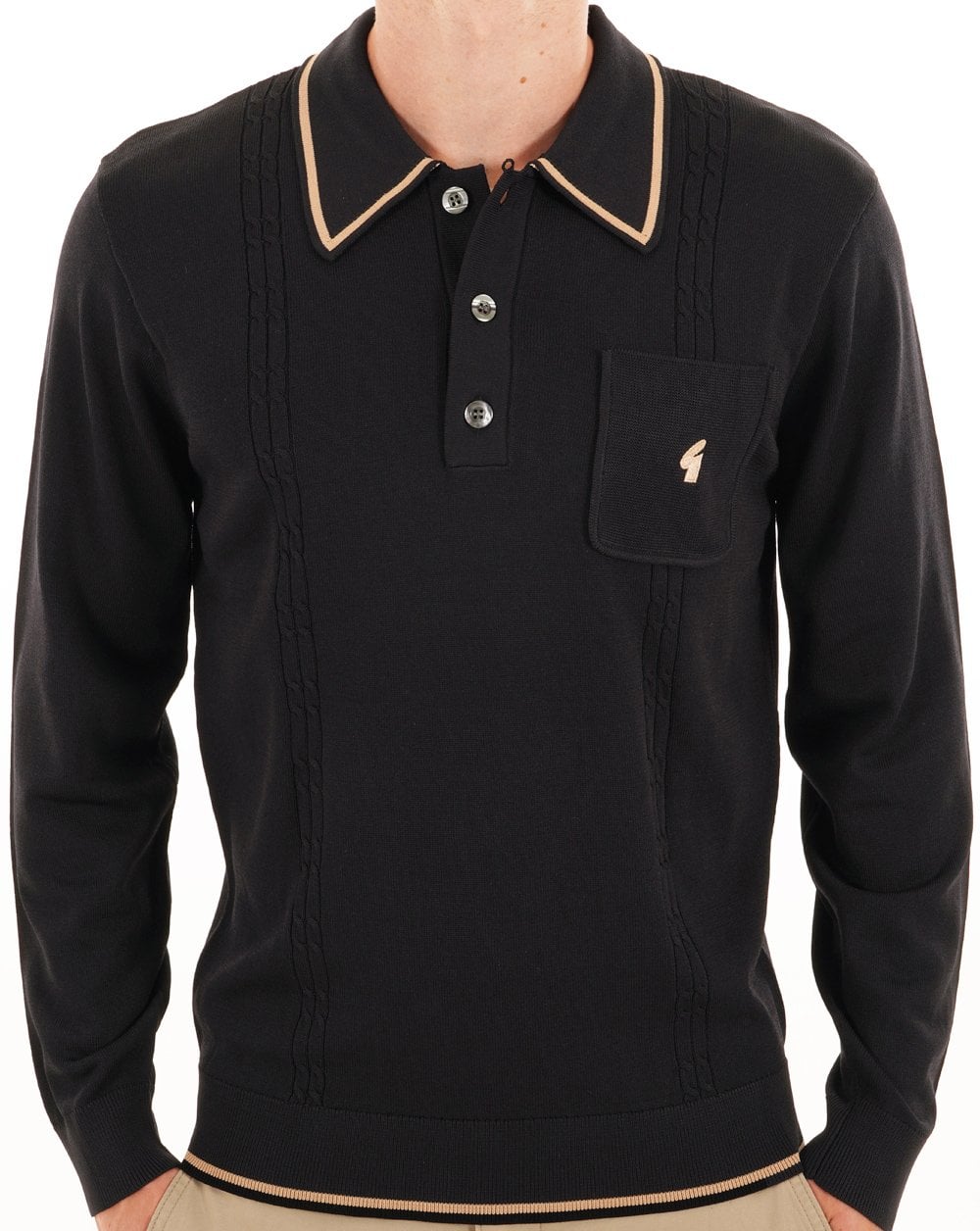 Gabicci Vintage Ned Archive Polo Black