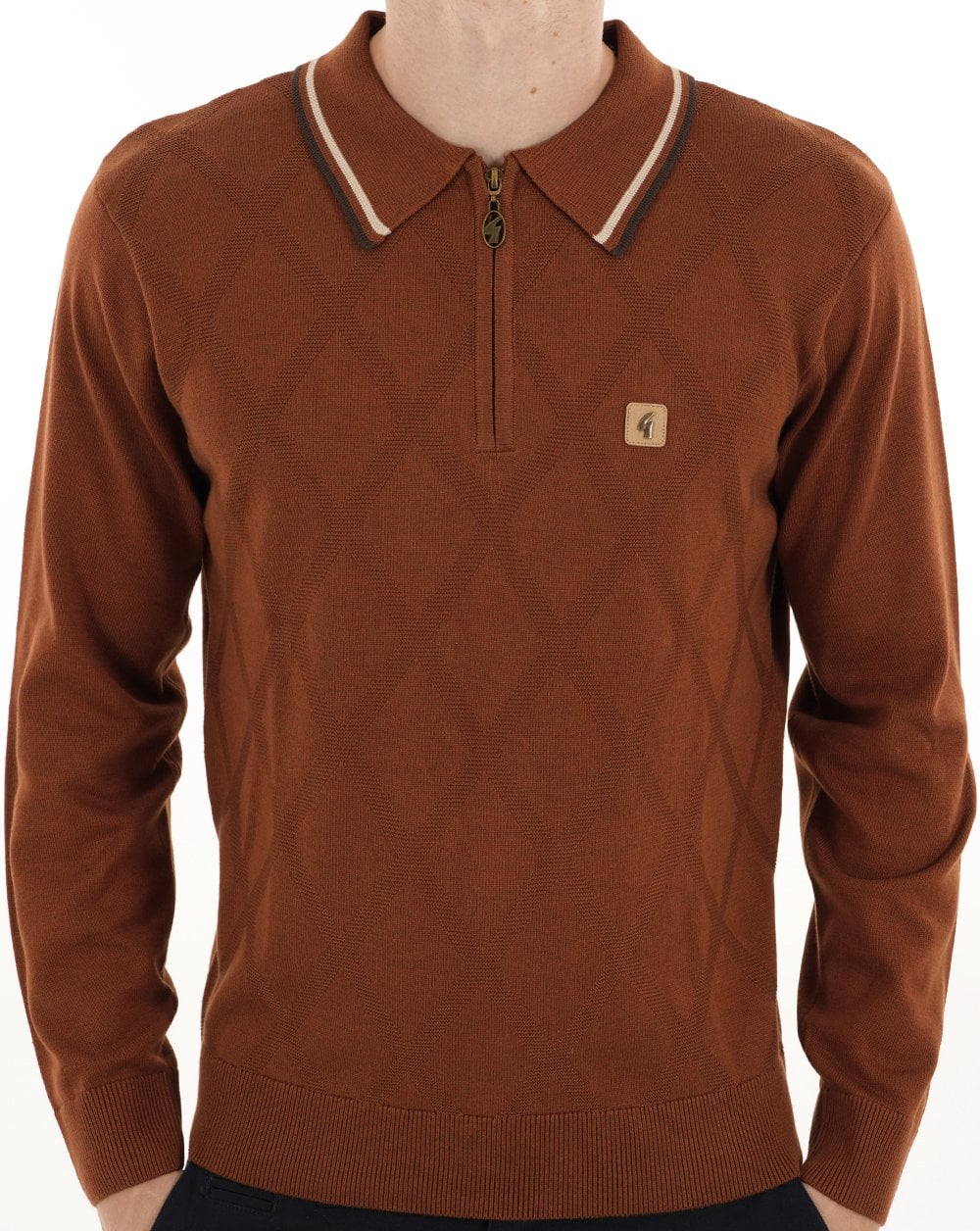 Gabicci Vintage Moore Knitted Polo Paprika