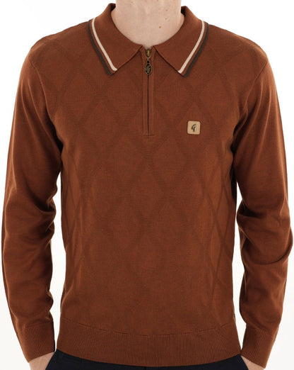 Gabicci Vintage Moore Knitted Polo Paprika