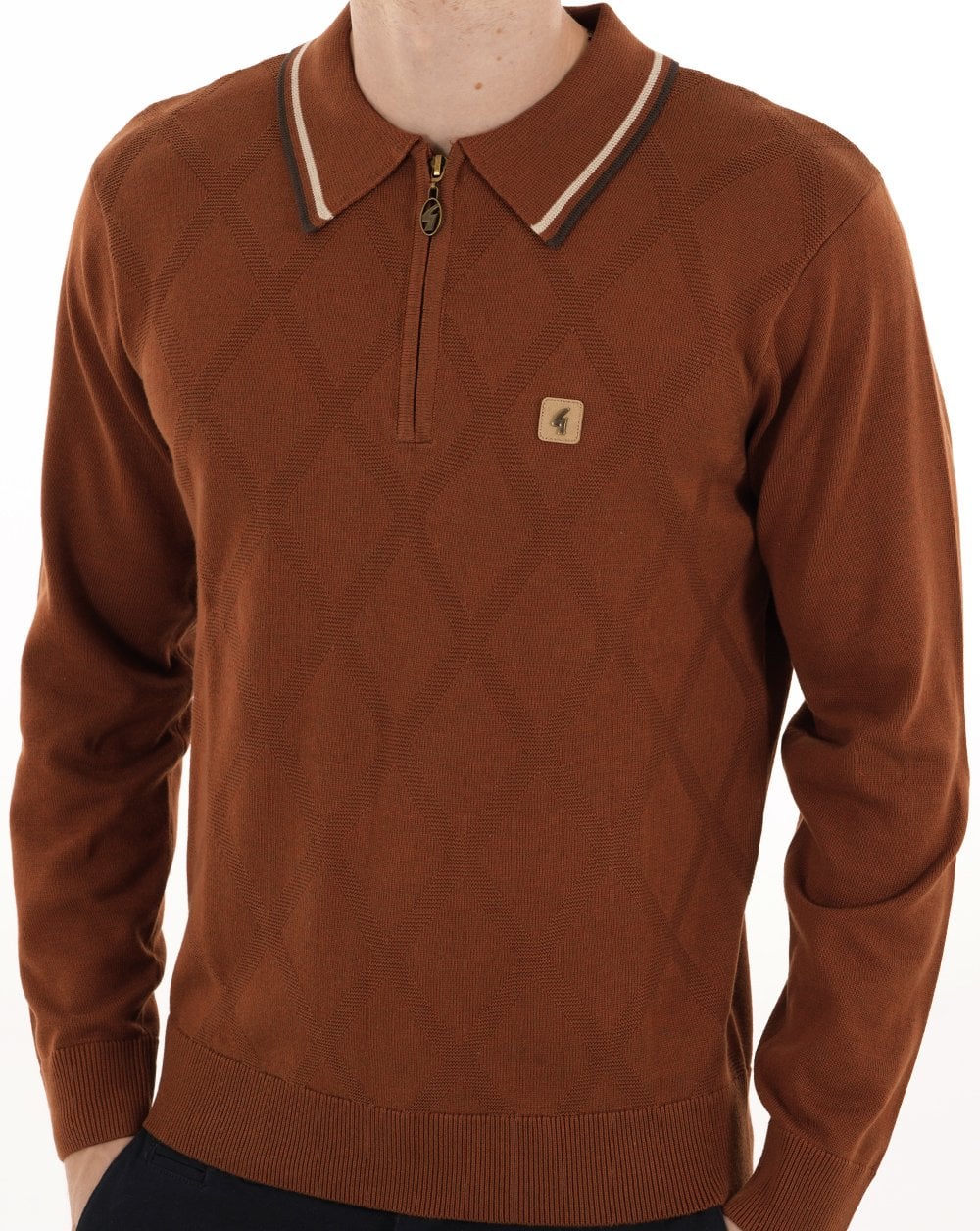 Gabicci Vintage Moore Knitted Polo Paprika
