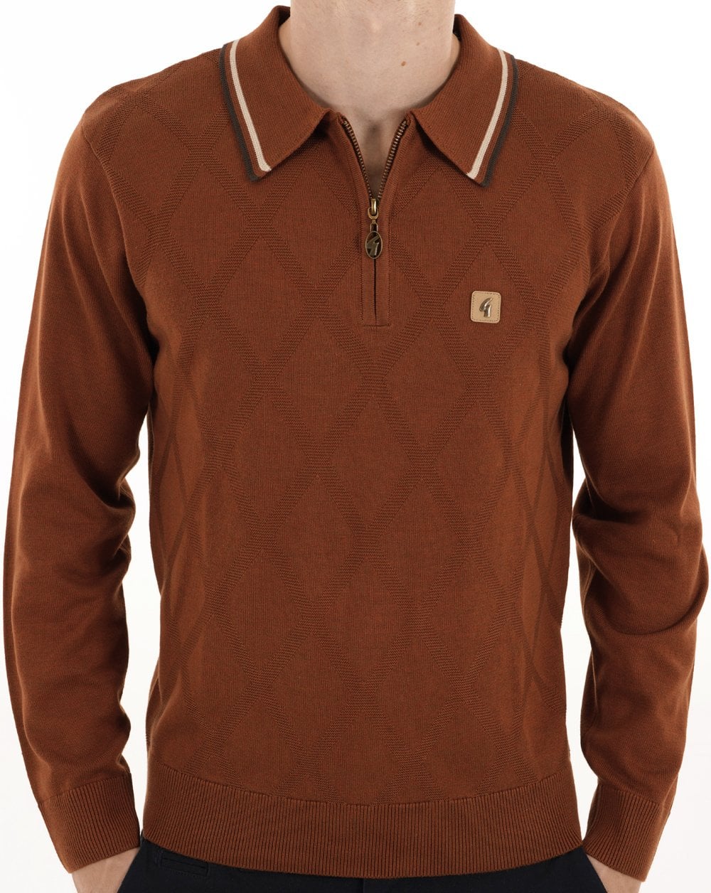 Gabicci Vintage Moore Knitted Polo Paprika