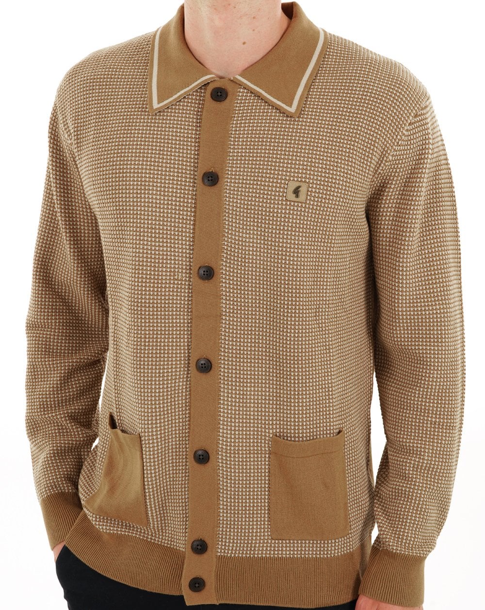 Gabicci Vintage Noel Button Through Knit Nutmeg