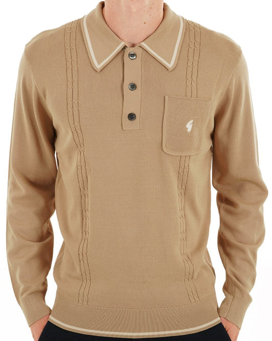 Gabicci Vintage Ned Archive Polo Nutmeg