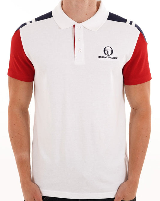 Sergio Tacchini Drive Polo Shirt White/Dark Red
