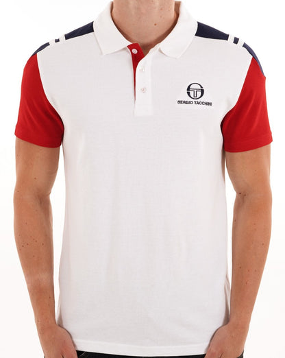Sergio Tacchini Drive Polo Shirt White/Dark Red