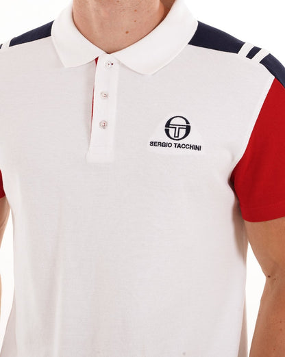 Sergio Tacchini Drive Polo Shirt White/Dark Red