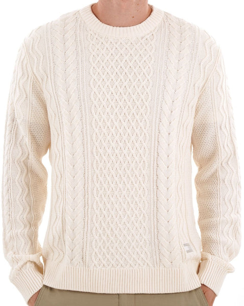 Tommy Jeans Badge Cable Knit Jumper Ancient White