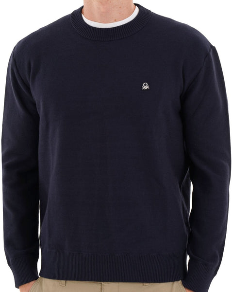 Benetton Cotton Knit Sweater Navy