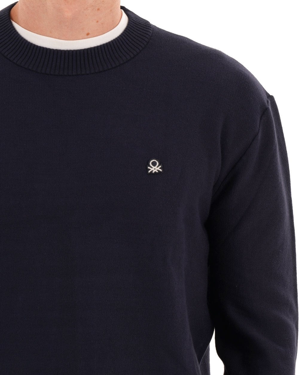 Benetton Cotton Knit Sweater Navy