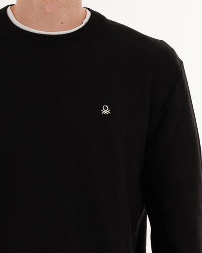 Benetton Cotton Knit Sweater Black
