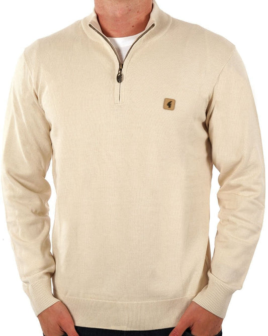 Gabicci Vintage 1/4 Zip Jumper Cream