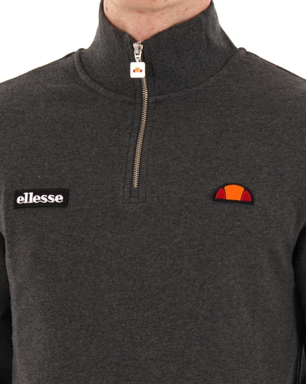Ellesse Pelegrini 1/4 Zip Sweat Charcoal Marl