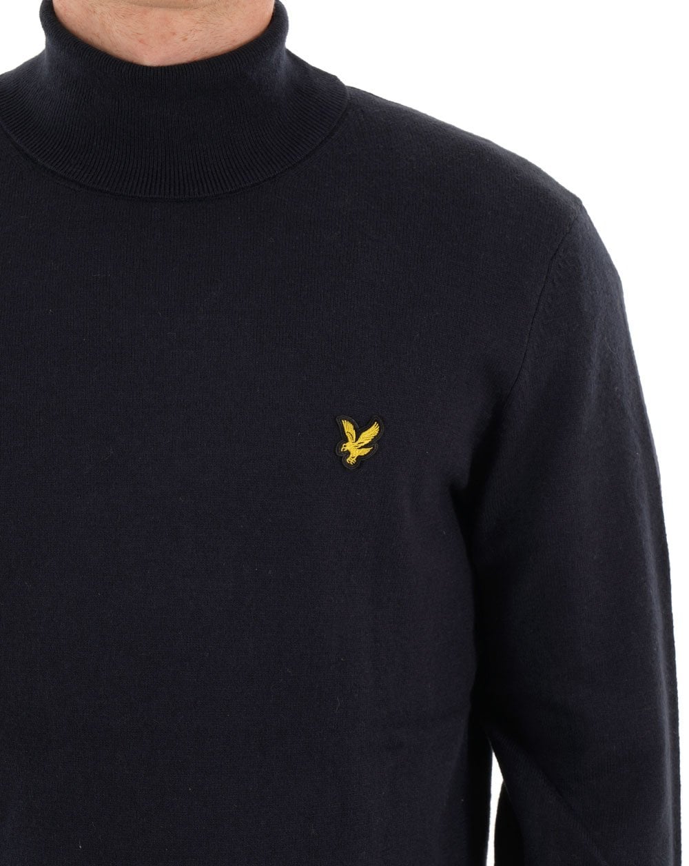Lyle & Scott Cotton Merino Turtleneck Jumper Dark Navy