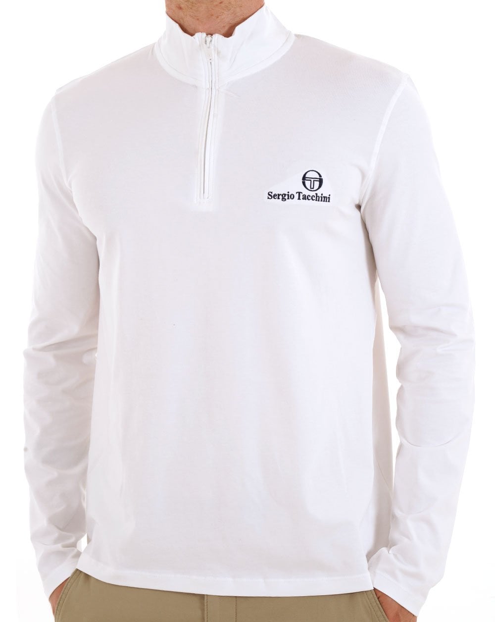 Sergio Tacchini 1/4 Zip Long Sleeve Top White