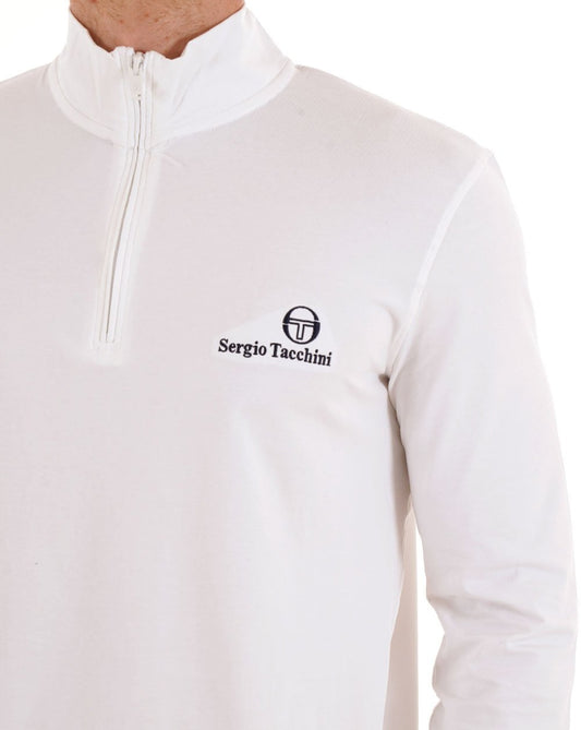 Sergio Tacchini 1/4 Zip Long Sleeve Top White