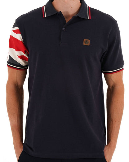 Trojan Union Flag Sleeve Polo Navy