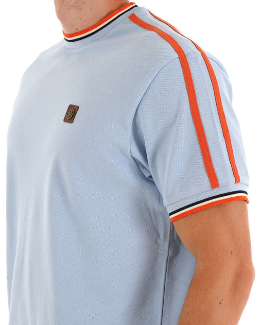Trojan Three Colour Tipped T-shirt Powder Blue