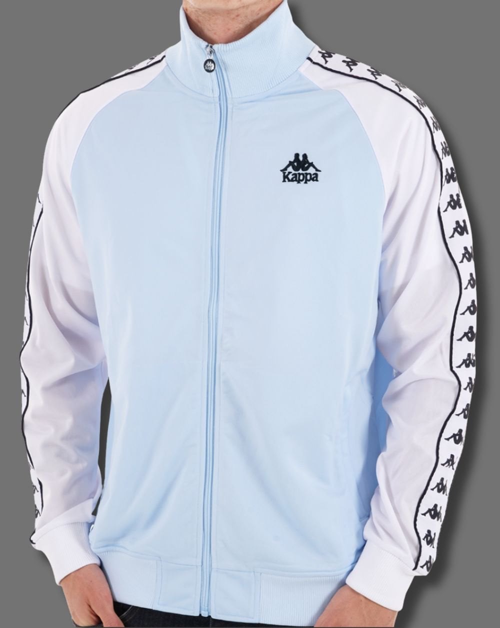 Kappa Uriah Track Top Sky Blue/White